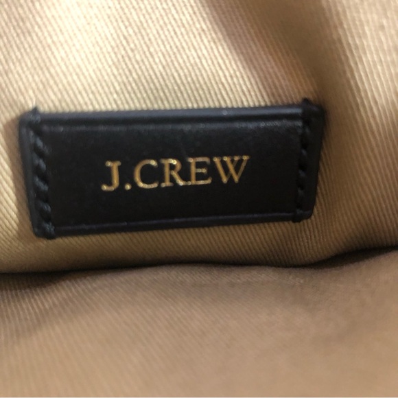 J CREW Leopard Print Animal Hair & Black Leather Tassel Zippered Clutch Purse - Picture 6 of 8